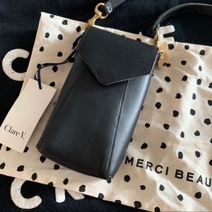 Clare V. Small Black Camille Leather Crossbody